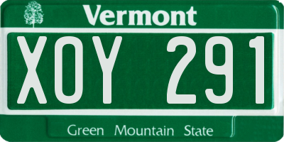 VT license plate XOY291