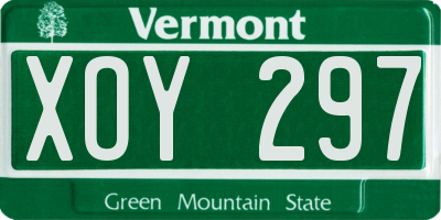 VT license plate XOY297