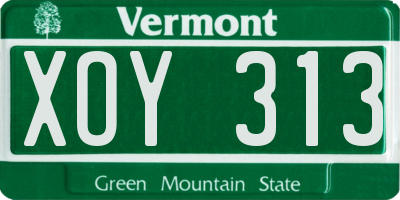 VT license plate XOY313