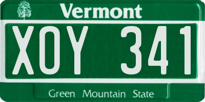 VT license plate XOY341