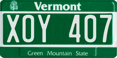 VT license plate XOY407