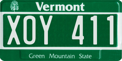 VT license plate XOY411