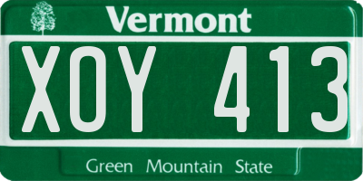 VT license plate XOY413
