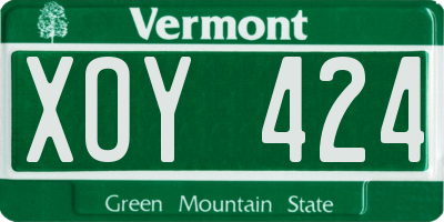 VT license plate XOY424