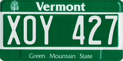 VT license plate XOY427