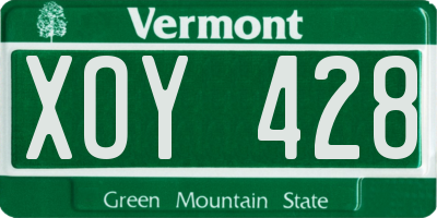 VT license plate XOY428