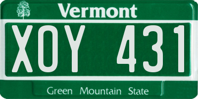 VT license plate XOY431