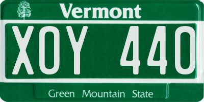 VT license plate XOY440