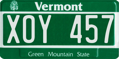 VT license plate XOY457