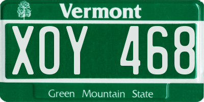 VT license plate XOY468