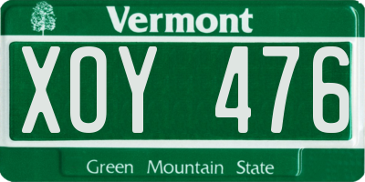 VT license plate XOY476