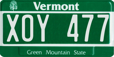 VT license plate XOY477