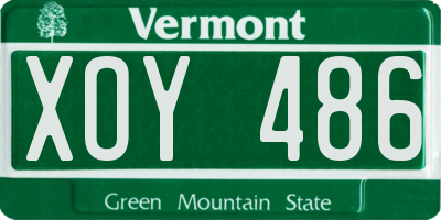 VT license plate XOY486