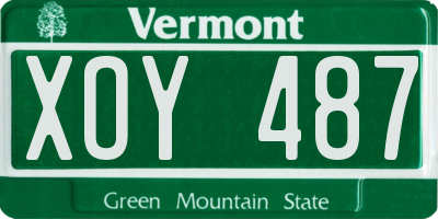 VT license plate XOY487