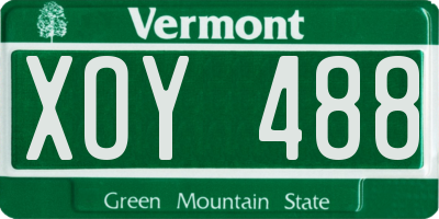 VT license plate XOY488