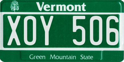VT license plate XOY506