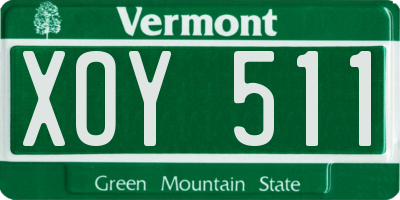 VT license plate XOY511