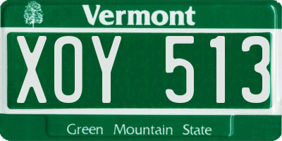 VT license plate XOY513