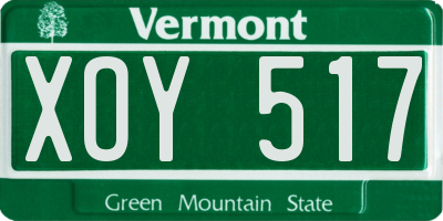 VT license plate XOY517