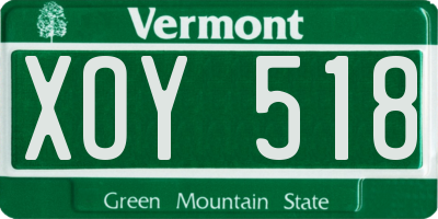 VT license plate XOY518
