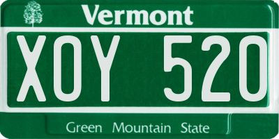 VT license plate XOY520