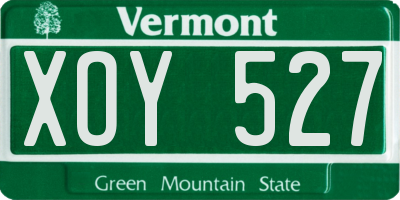 VT license plate XOY527