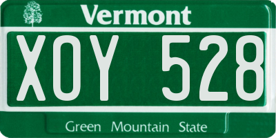 VT license plate XOY528