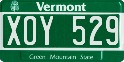 VT license plate XOY529