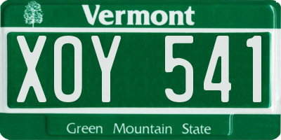 VT license plate XOY541