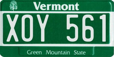 VT license plate XOY561