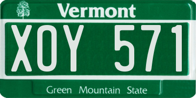VT license plate XOY571