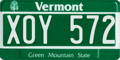VT license plate XOY572