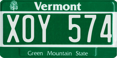 VT license plate XOY574