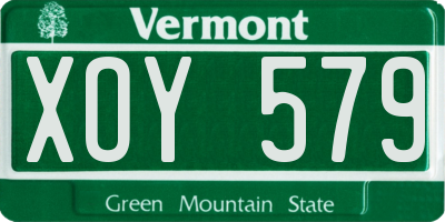 VT license plate XOY579