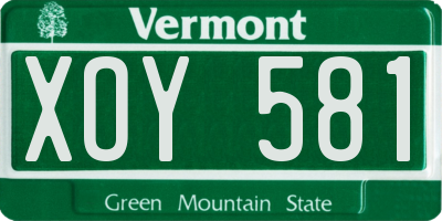 VT license plate XOY581