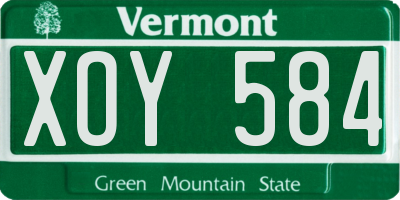 VT license plate XOY584