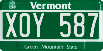 VT license plate XOY587