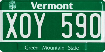 VT license plate XOY590