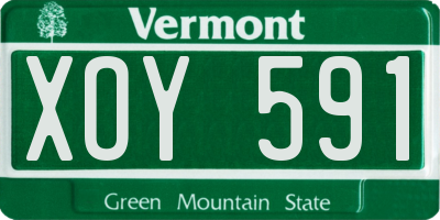 VT license plate XOY591