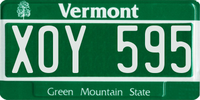 VT license plate XOY595