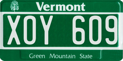 VT license plate XOY609