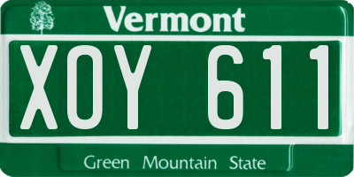 VT license plate XOY611