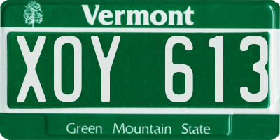 VT license plate XOY613