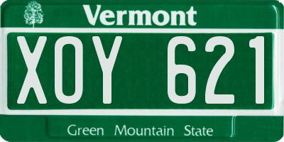 VT license plate XOY621