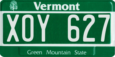VT license plate XOY627