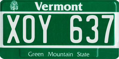 VT license plate XOY637