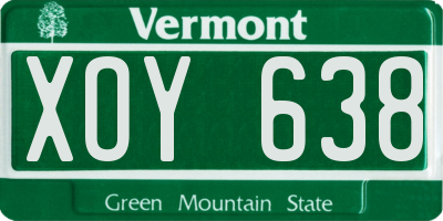 VT license plate XOY638