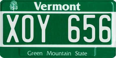 VT license plate XOY656