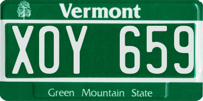 VT license plate XOY659