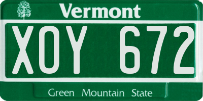 VT license plate XOY672